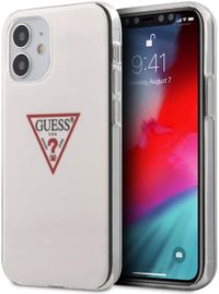 Guess PC/TPU Triangle Logo Hard Case for iPhone 12 Mini ( 5.4" ) - White