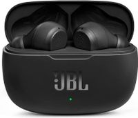 JBL Wave200 True Wireless Earbud Headphones, Deep Powerful Bass, 20H Battery, Dual Connect, Hand-Free Call, Voice Assistant, Comfortable Fit, IPX2 Sweatproof, Pocket Friendly - Black, JBLW200TWSBLK - One Size