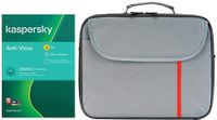 Datazone Laptop bag shoulder bag with Kaspersky Anti-virus 2 PC With 1 Year License 2021 With English and Arabic 14.1 inch Gray