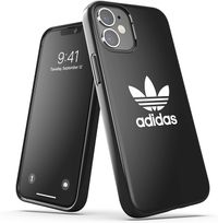 adidas SNAP Apple iPhone 12 Mini Trefoil Case - Back cover w/Trefoil Design, Scratch & Drop Protection w/TPU Bumper, Wireless Charging Compatible - Black