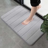 SKY TOUCH Bath Mat 2 Pack, Memory Foam Bath Mat Non Slip,Soft & Comfortable Bath Mat With Highly Absorbent Bathroom Mat Non Slip for Shower, Tub and Floor, Non Slip Grey 50x80 cm, 50 x 80 centimeters