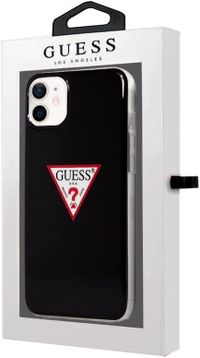 جراب CG Mobile بشعار Guess PC/TPU مثلث صلب، مقاوم للخدش، غطاء حماية مقاوم للصدمات والسقوط مرخص رسميًا (12 صغير (5.4 بوصة)، أسود)