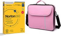 Laptop bag, Datazone shoulder bag 14.1 inch Pink with Norton N360 Deluxe 50 GB PC cloud backup AR 1 user 3+2 Device./Pink