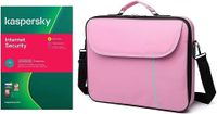 Laptop bag, Datazone shoulder bag 14.1 inch Pink with Kaspersky Internet Security 2 Devices With 1 Year License 2021 With English and Arabic Multi color.