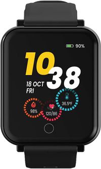 Goqii Smart Vital Plus 1.57'' Full Touch Hd Display With Spo2, Body Temperature, Blood Pressure, Heart Rate, Women Care And 3 Months Personal Coaching (Black), Regular