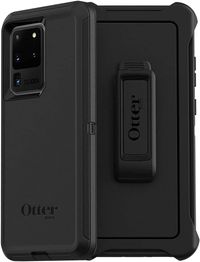 جراب Otterbox Defender Series بدون شاشة لهاتف Galaxy S20 Ultra/Galaxy S20 Ultra 5G (فقط - غير متوافق مع أي طرازات Galaxy S20 الأخرى) - أسود