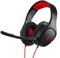 Anker Soundcore Strike 1 Gaming Headset, Stereo Sound +, Sound Enhancement for FPS Games, Noise Isolating Mic, and Cooling Gel-Infused Cushions, Gaming Headset Compatible with PS4, and PC Black & Red