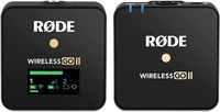 نظام ميكروفون لاسلكي مزدوج القناة فائق الصغر RØDE Wireless GO II مع ميكروفون مدمج وتسجيل داخلي لمقابلات صناعة الأفلام وإنشاء المحتوى - أسود