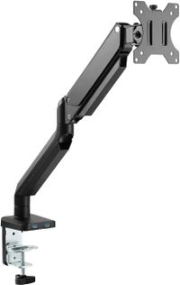 Twisted Minds 17"-32" Single Monitor Desk Mount - Adjustable Die-Cast Aluminum Gas Spring With USB 3.0- VESA/C-Clamp/Grommet/Cable Management