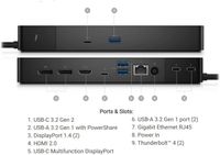 DELL Thunderbolt 4 Dock WD22TB4 Dual Display Support with 180w Power Adapter