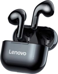 Lenovo LivePods LP40 TWS Semi-In-Ear Earbuds BT 5.0 True Wireless Earbuds with Touch Control Handsfree Call Stereo Sound Noise Cancelling Headphones with Two-Ear Design - Black