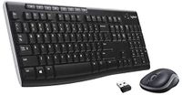 Logitech MK270 Wireless Keyboard and Mouse Combo for Windows, 2.4 GHz Wireless, Compact Wireless Mouse, 8 Multimedia & Shortcut Keys,PC/Laptop, Black/Black/one size