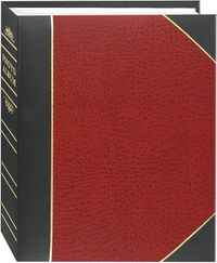 Pioneer Photo Albums BT-68 100-Pocket Leatherette Cover Ledger Style Le Memo Photo Album, 6 by 8-Inch, Red and Black