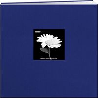 Pioneer 12-Inch by 12-Inch Book Cloth Cover Postbound Album with Window, Cobalt Blue