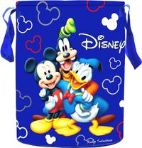 Fun Homes Disney Print Waterproof Canvas Laundry Bag, Toy Storage, Laundry Basket Organizer 45 L (Blue) Fun0797 Pack Of 1