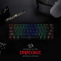 Redragon K530 Draconic لوحة مفاتيح ميكانيكية لاسلكية مدمجة بنسبة 60٪ Rgb ، 61 مفتاحًا Tkl مصممة 5.0 لوحة مفاتيح بلوتوث للألعاب مع مفاتيح بنية و 16.8 مليون إضاءة RGB لأجهزة الكمبيوتر والكمبيوتر المحمول والهاتف الخلوي