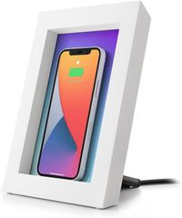 Twelve South Powerpic | Picture Frame Stand With Integrated 10W Qi Charger For Iphone/Wireless Charging Smart Phones (White)