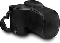 Mega Gear MG1535 Ever Ready Leather Camera Case compatible with Nikon D3500 - Black