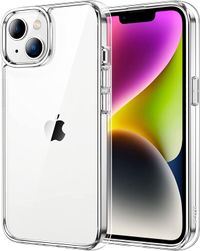 جراب شفاف لهاتف iPhone 14 series بظهر عسكري مضاد للاصفرار ، ظهر صلب مضاد للانفجار ، جراب رفيع للغاية ، حماية ضد السقوط ضد الصدمات ، (iPhone 14)