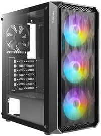 Antec NX Series NX292 Mid-Tower E-ATX Gaming Case, 3 x 120mm RGB fans & 1 x 120mm Fan Included, Tempered Glass Side Panel, 360mm Radiator Support, RGB Gaming Cabinet - Black