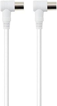 CABLE,ANTENNA,COAX,M/F,2M,75dB,WHITE,NICKEL-PLATED