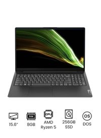 Lenovo V15 G2 ALC Laptop With 15.6-Inch FHD Display, Ryzen5 5500U Processor/8GB RAM/256GB SSD/AMD Radeon Graphics Card English/Arabic Black (Windows 10)