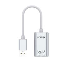 Unitek USB 2.0 Stereo Audio Adapter, Silver Color