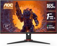 AOC 27G2SPE 27" Full HD(1920 x 1080), 165Hz Refresh Rate, 1ms MPRT, IPS Gaming Monitor with G-sync, Experience Smooth, Blur-Free Gaming with Vibrant Colors and Wide Viewing Angles - Black & Red