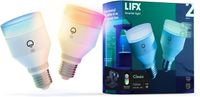 LIFX Clean, A19 1100 lumens, Full Color with Antibacterial HEV, Wi-Fi Smart LED Light Bulb, No Bridge Required, Compatible Alexa, Hey Google, HomeKit and Siri (2-Pack)