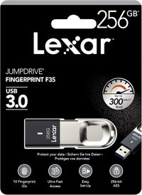 Lexar Jumpdrive Fingerprint F35 Usb 3.0 Flash Drive, 256GB Capacity