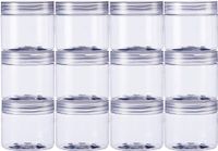 BENECREAT 6oz Slime Storage Favor Jars Wide-Mouth Containers with Lids (2.75 X 2.55in) 180ml - Pack of 12