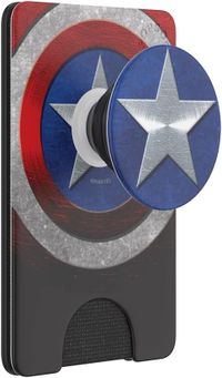 PopSockets: Phone Wallet with Expanding Grip Card Holder Wireless Charging Compatible Marvel - Captain America