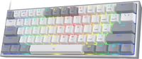 Redragon K617 Fizz 60% Wired RGB Gaming Keyboard, 61 Keys Compact Mechanical Keyboard Linear Red Switch, Pro Driver Software Supported - White and Grey Color