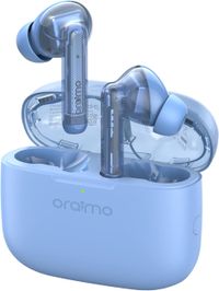 Oraimo Free Pads Lite Bluetooth Earphones 10mm Drivers with Big Bass True Wireless Earbuds 40H Playtime 2 Mics for AI Clear Calls 10mins Fast Charge Customize EQs via App Waterproof - Ice Lake Blue