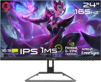 GAMEON GOE24FHD165IPS Amazn Exclusive, Black Gaming Monitor 24 Inch FHD IPS Panel, 165Hz Refresh Rate, 1ms Response Time, Adjustable Stand