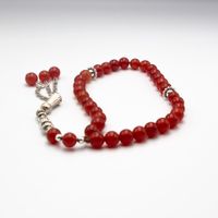 Tasbih Natural Crystal Red Carnelian Prayer Beads (10mm – 33 beads) Misbaha