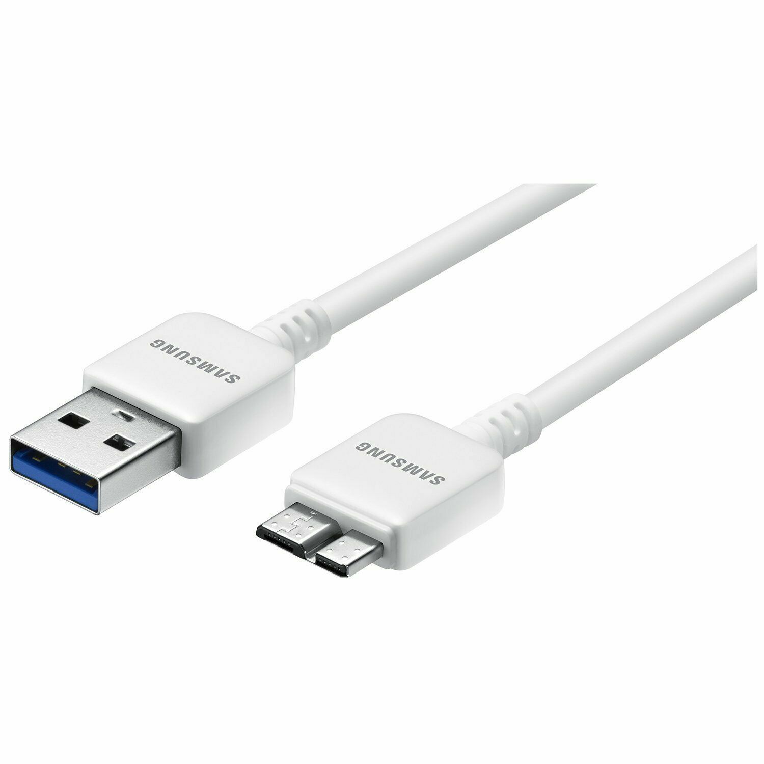 كابل بيانات USB 3.0 أصلي من سامسونج ET-DQ11Y1WE لـ جالكسي S5 / جالكسي نوت 3 - كابل مزامنة وسلك شحن ، 58 بوصة - أبيض