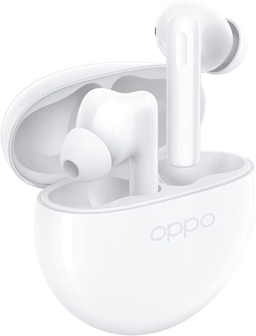 OPPO Enco Buds2 Wireless Headphone, Up to 28 Hours of Listening Time, Noise cancellation, White, ETE41, X21E1, One Size