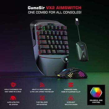 GameSir VX2 AimSwitch Gaming Keypad and mouse kit for PS4 Xbox One Nintendo Switch Windows PC Game Console,
