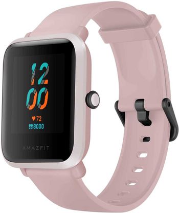 Amazfit Smartwatch Bip S Fitness Smart Watch, 40 Day Battery Life, 10 Sports Modes, Heart Rate, 1.28'' Always-On Display, Water Resistant, Built-in GPS (Warm Pink)