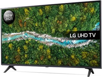 LG 43 Inch 4K UHD Active HDR ThinQ WebOS Smart TV With Freeview Play, Prime Video, Netflix, Disney+, Google Assistant, and Alexa Compatible 43UP77006LB Black