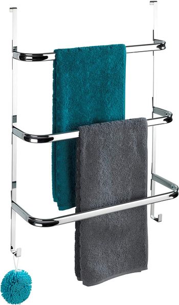 WENKO Irpinia, Hanging Towel Holder, Wall Mounted Shower Screen, Chrome-Plated Steel
