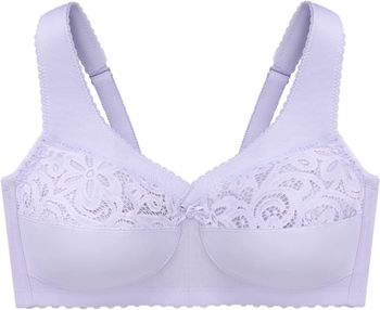 Glamorise Women's Full Figure MagicLift Cotton Wirefree Support Bra #1001  95E/Lilac
