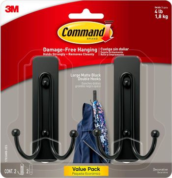 Command Large, Damage Free Hanging Wall Hooks with Adhesive Strips
