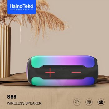 Haino Teko S88 Waterproof Bluetooth Speaker with RGB Lighting, Micro SD Slot