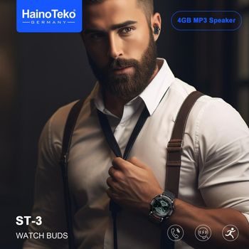 Haino Teko Germany ST3 AMOLED Watch Buds 4GB MP3 Speaker Voice Recorder - Original