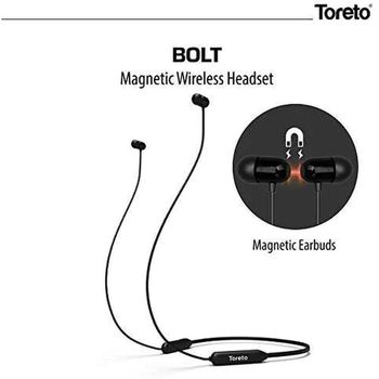 توريتو سماعة اذن بلوتوث لاسلكية 2.0-272 من بولت مع ميكروفون وجودة صوت HD (TOR-272، اسود)