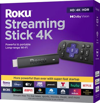 Roku Streaming Media Player Streaming Stick 4K 2021 (3820RW2) Black