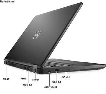 Dell Latitude 5480 Laptop, Intel Core i5-6th Gen 8GB DDR4 RAM 256GB SSD, 14.1 inch Display, Windows 10 Pro, ENG - KB, Black