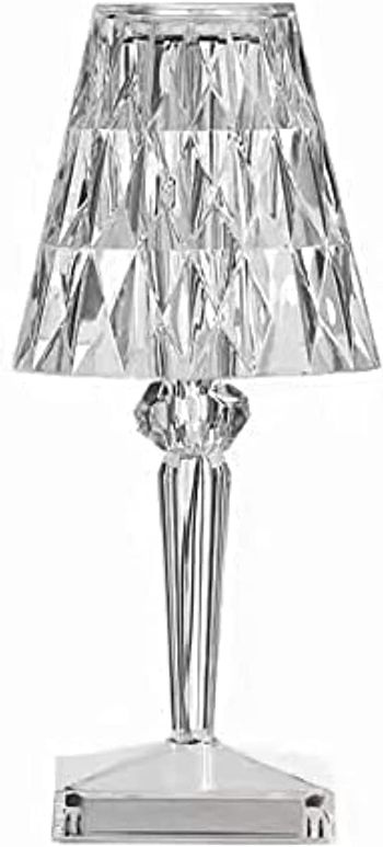 Decorative Crystal Lamp for Living Room/Bedroom, LED Night Light Bedside Lamp with USB Charging Port.